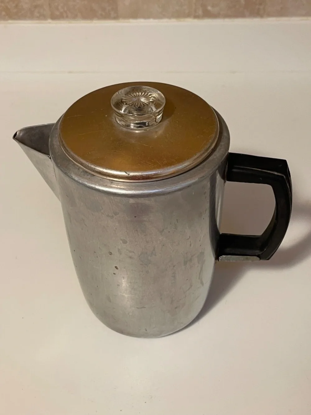 Vintage Mid Century Grant Maid Aluminum 9 Cup Coffee Stovetop Percolator